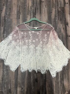 Neslay boho pink and cream ombré gradient blouse